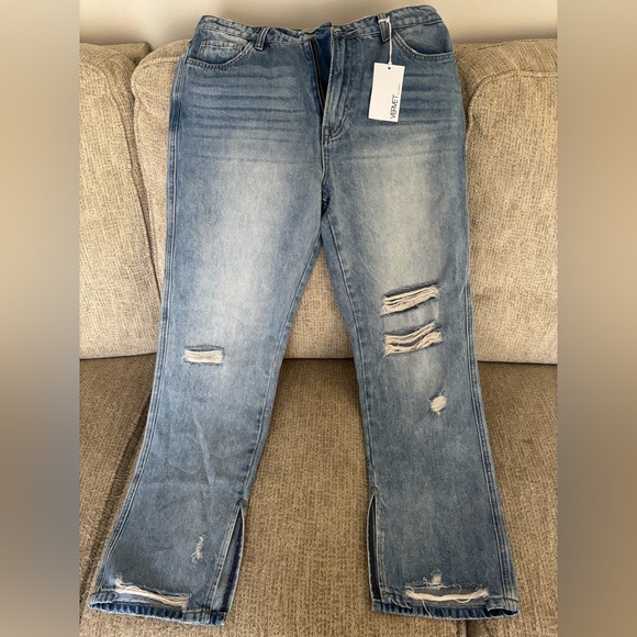 Vervet Flying Monkey Distressed Blue Jeans NWT - Picture 1 of 3